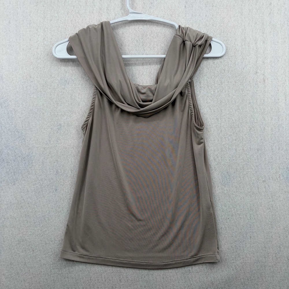 Delucca Cowl Neck Sleeveless Top Taupe ART 30077 Size T.1